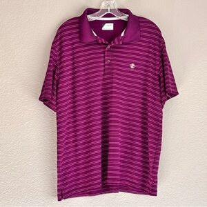 Izod Men's Golf Polo Shirt Purple White Stripes XL